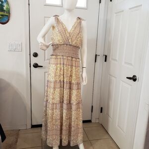 Taylor Yellow and Purple Maxi Dress